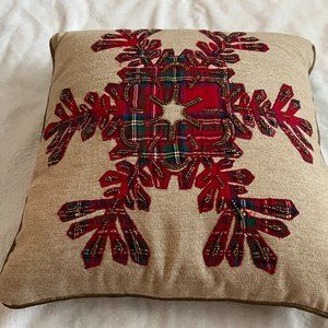 Plaid Snowflake Pillow
